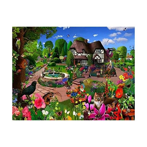All Jigsaw Puzzles- Cats in a Cottage Garden Puzzle 500 pièces, AJP10564