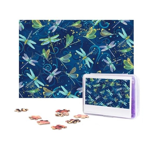 Casse-tête à motif camouflage bleu de 300 pièces – Puzzle photo personnalisé pour photos de famille pour adultes, mariage, an