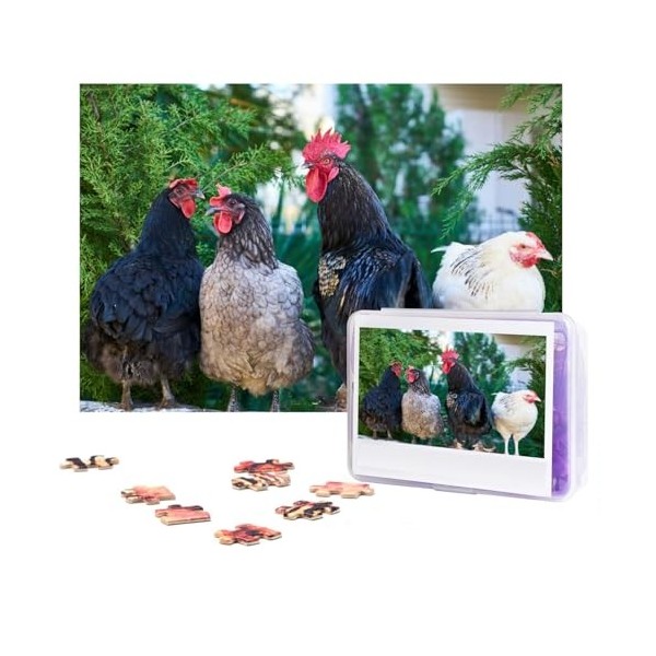 Quatre puzzles de poulet de 300 pièces personnalisés pour photos de famille pour adultes, mariage, anniversaire 75 x 50 cm 