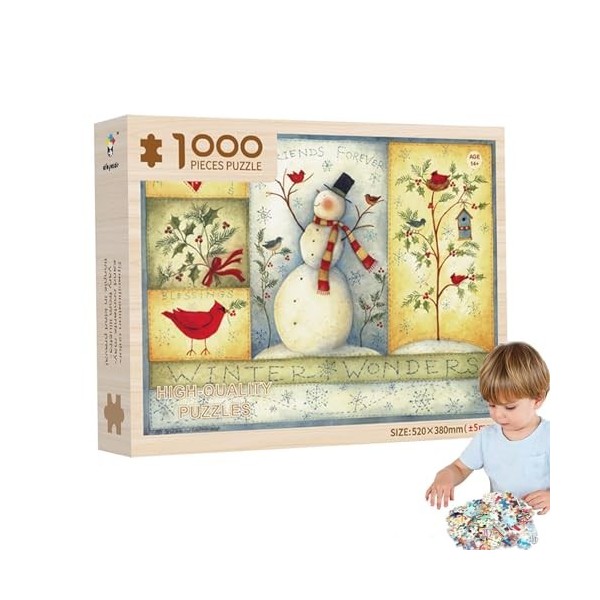 Vllold Puzzles pour Adultes | Puzzles de Noël pour Adultes | Décorations de Maison Mignonnes, Puzzle de fête de scène de noël