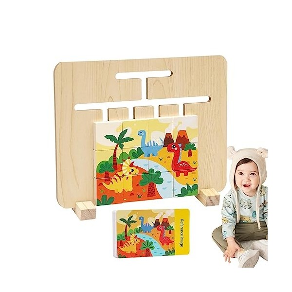 DURAGS Puzzle Coulissant Montessori, Jouet 2 en 1 Toboggan et Correspondance de Forme, Jeu éducatif de logique de Corresponda