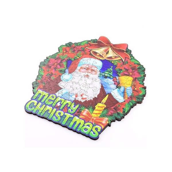 Povanjer Cadeaux de Puzzle de Noël - Jeux éducatifs de Puzzle en Bois pour Adultes et, Jeu Familial | Puzzle de Cadeaux de No