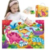 Wukesify Puzzles danimaux pour Enfants | 48 pièces Puzzles pour Tout-Petits - avec Sac à Fermeture éclair Version sécurité P