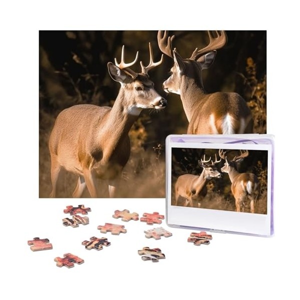 Puzzle de 500 pièces pour adultes - Deux petits lapins mignons - Puzzle cool - Puzzle de Noël - Cadeau pour la famille - Tail