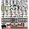 Weapon Pack 225 PCS Accessories Military Weapon Set INCL Helmet Body Armor Cloak and Motorcycles Designed for Minifigures Com