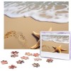 Puzzle de 500 pièces pour adultes Belle étoile de mer sur la plage sur le sable Puzzle Animal cool Puzzle de Noël Cadeau Puzz