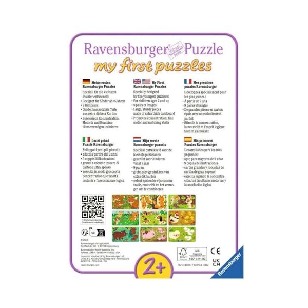 Ravensburger 400555556000 Jeu de Puzzle pour Enfants à partir de 2 Ans, 03123, Multicolore