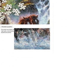 ISAOA Puzzle de 500 pièces en forme de cheval jouant en cascade pour adultes et enfants