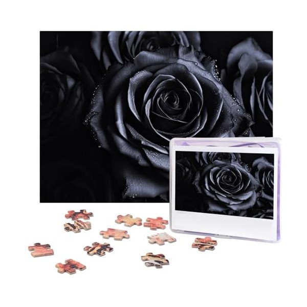 Puzzle de 500 pièces pour adultes - Texture marbre noir - Puzzle doré - Animal cool - Puzzle de Noël - Cadeau pour la famille