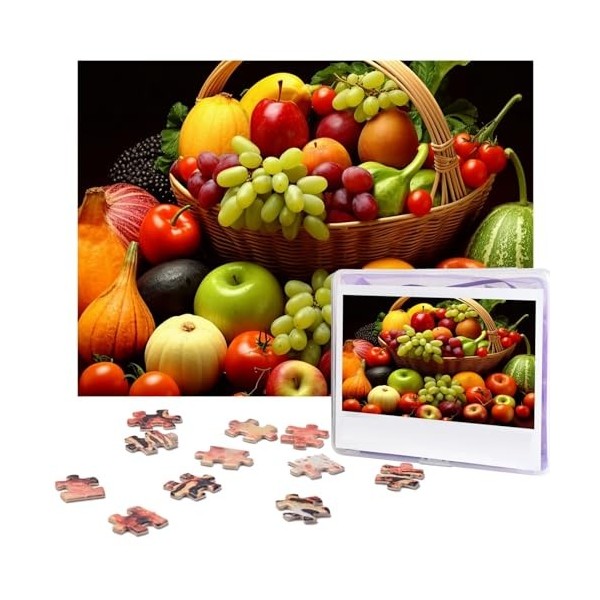 Puzzle de 500 pièces pour adultes - Variété de légumes frais et fruits - Puzzle cool - Animal de Noël - Puzzle cadeau pour la