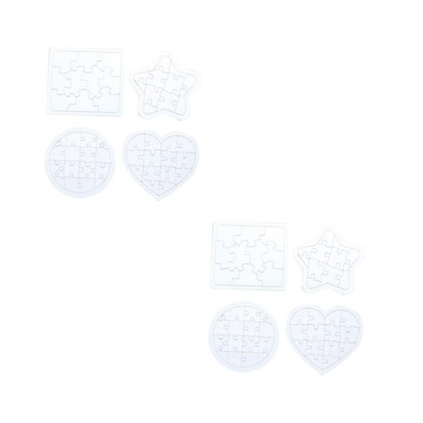 ERINGOGO 8 Pièces Puzzles en Papier Bricolage décor Blanc Jouets Jouet Adulte Dessiner des Puzzles Vierges Peindre des Puzzle