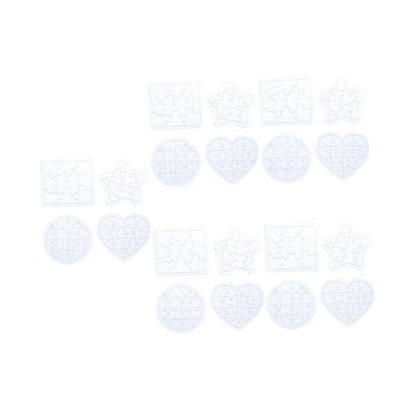 ERINGOGO 8 Pièces Puzzles en Papier Bricolage décor Blanc Jouets Jouet Adulte Dessiner des Puzzles Vierges Peindre des Puzzle