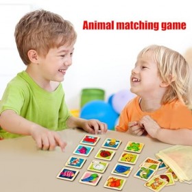 weiting Cartes de Puzzle Assorties avec des Animaux,Jeu de Cartes Assorties avec des Animaux - Puzzle de Correspondance des C