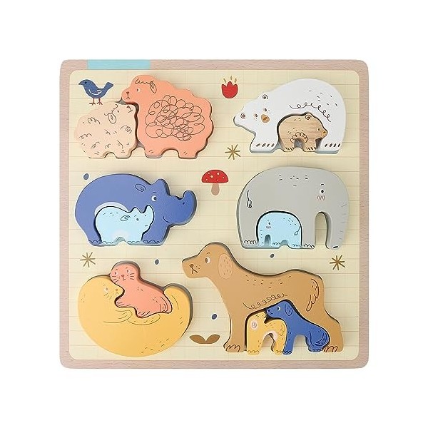 Puzzle Cognitif Animal – Panneau Apparié en Bois, Blocs De Construction, Puzzle, Jouets, éducation Précoce pour Les Couleurs 