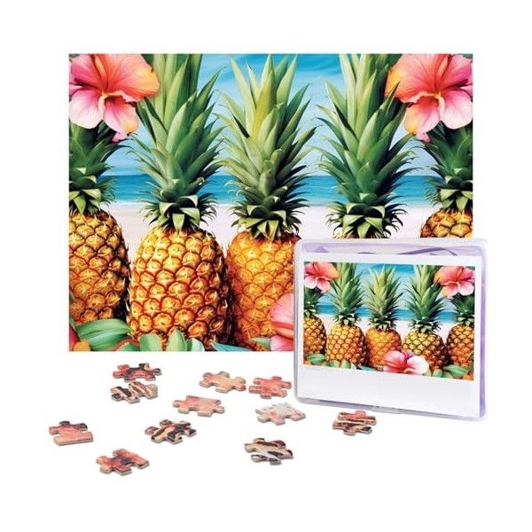 Puzzle 500 pièces pour adultes Ananas dété Puzzle Cool Animal Noël Puzzle Cadeau pour la famille Taille 52 x 38 cm