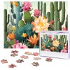 Puzzle de 500 pièces pour adultes - Cactus floral dété - Puzzle cool animal de Noël - Puzzle cadeau pour la famille - Taille