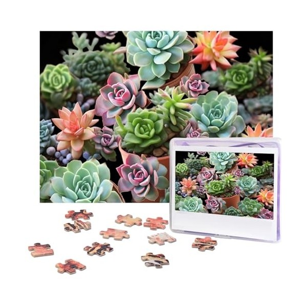 Puzzle de 500 pièces pour adultes - Cactus floral dété - Puzzle cool animal de Noël - Puzzle cadeau pour la famille - Taille