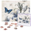 Puzzle 500 pièces pour adultes Fleur bleue Puzzle Cool Animal Noël Puzzle Cadeau pour la famille Taille 52 x 38 cm