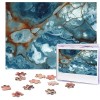 Puzzle 500 pièces pour adultes Fleur bleue Puzzle Cool Animal Noël Puzzle Cadeau pour la famille Taille 52 x 38 cm