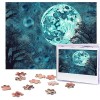 Puzzle 500 pièces pour adultes Fleur bleue Puzzle Cool Animal Noël Puzzle Cadeau pour la famille Taille 52 x 38 cm