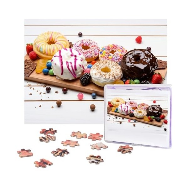 Puzzle 500 pièces pour adultes Planche en bois Dessert Puzzle Cool Animal Noël Puzzle Cadeau pour la famille Taille 52 x 38 c