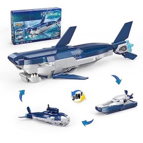 Ideas Creator Requin 3 en 1 Requin/Sous-Marin/Bateau à moteur jouet de construction pour garçons et filles 6 à 14 idées de br