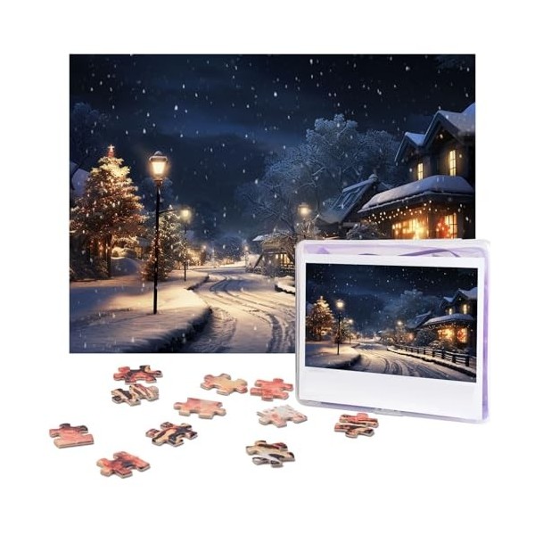 Puzzle 500 pièces pour adultes Planche en bois Dessert Puzzle Cool Animal Noël Puzzle Cadeau pour la famille Taille 52 x 38 c