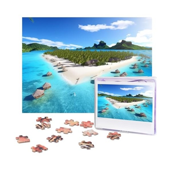 Puzzle 500 pièces pour adultes Beauté Plage Puzzle Cool Animal Noël Puzzle Cadeau pour Famille Taille 52 x 38 cm