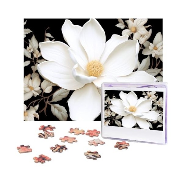 Puzzle 500 pièces pour adultes Flamant rose blanc Puzzle Cool Animal Noël Puzzle Cadeau pour la famille Taille 52 x 38 cm