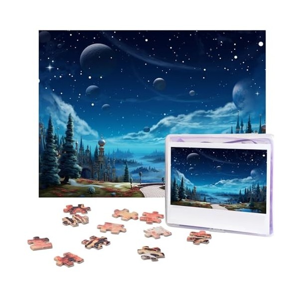 Puzzle de 500 pièces pour adultes - Nuit dhiver - Puzzle animal cool - Puzzle de Noël - Cadeau pour la famille - Taille 52 x