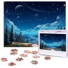 Puzzle de 500 pièces pour adultes - Nuit dhiver - Puzzle animal cool - Puzzle de Noël - Cadeau pour la famille - Taille 52 x