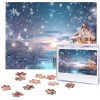 Puzzle de 500 pièces pour adultes - Nuit dhiver - Puzzle animal cool - Puzzle de Noël - Cadeau pour la famille - Taille 52 x