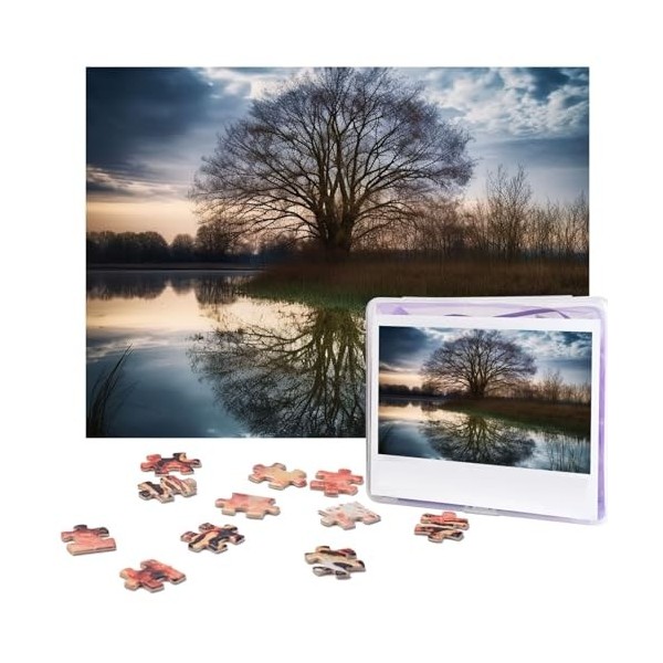 Puzzle 500 pièces pour adultes Arbre avec oiseaux sur balançoire Puzzle Cool Animal Noël Puzzle Cadeau pour la famille Taille