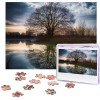 Puzzle 500 pièces pour adultes Arbre avec oiseaux sur balançoire Puzzle Cool Animal Noël Puzzle Cadeau pour la famille Taille