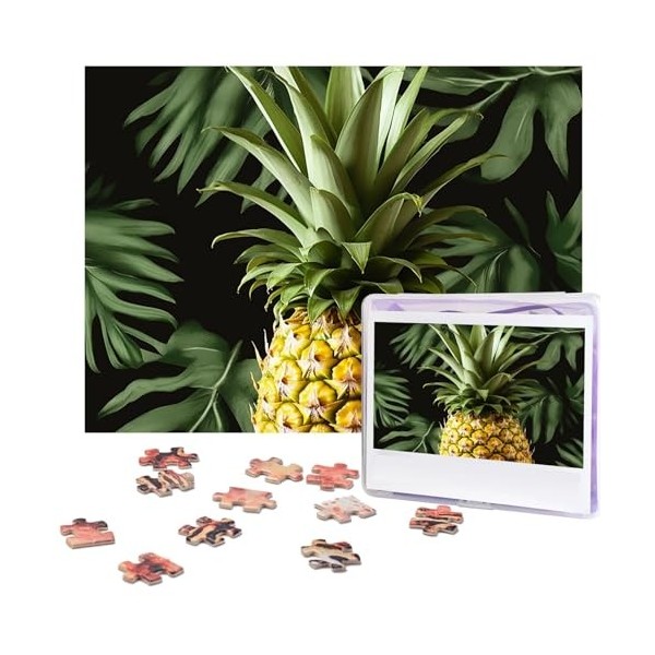 Puzzle 500 pièces pour adultes ananas jaune puzzle cool animal Noël puzzle cadeau pour la famille taille 52 x 38 cm