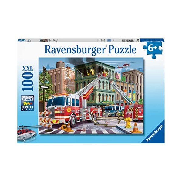 Ravensburger Pompiers, 100 pièces XXL, Puzzle pour Enfants, âge recommandé 6 Ans, 13329, Multicolore