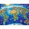 Ravensburger World Landmarks Map 200 Piece Jigsaw Puzzle for Kids Age 8 Years Up
