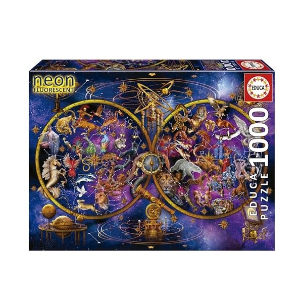 Educa - Constellations | 1000 pièces Puzzle Qui Brille dans lobscurité. Mesure : 68 x 48 cm. Comprend Fix Puzzle Tail pour l