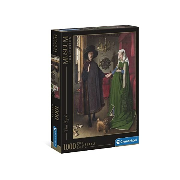 Clementoni - 39663 - Museum Collection Puzzle - Arnolfini and Wife - Puzzle Adulte 1000 pièces, Puzzle Art, Puzzle Artiste, D