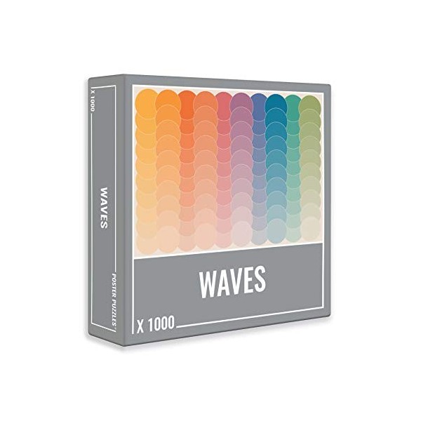 Waves Puzzle de Cloudberries - Puzzle rétro aux Couleurs Pastel pour Adultes 1000 Pices . Puzzle Gradient Fun et Facile avec