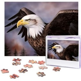 Puzzle de 500 pièces pour adultes - Aigle à tête blanche - Puzzle cool animal de Noël - Puzzle cadeau pour la famille - Taill