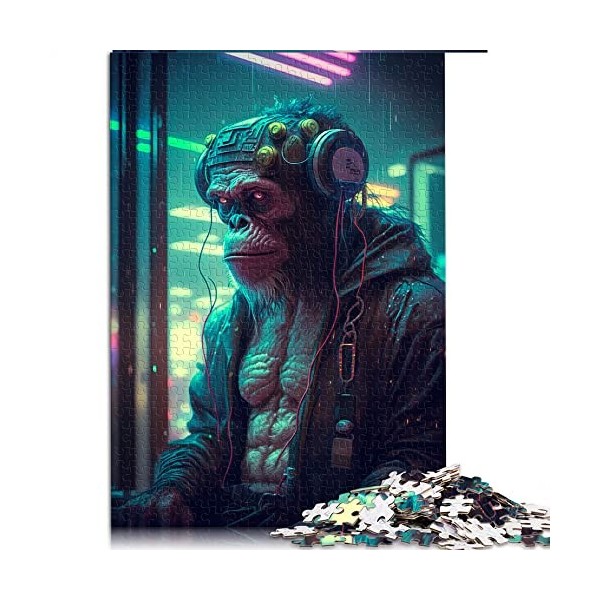 Puzzle pour Adultes 1000 pièces Puzzle chimpanzé futuriste pour Adultes Puzzles en Carton Difficiles à compléter mais Amusant