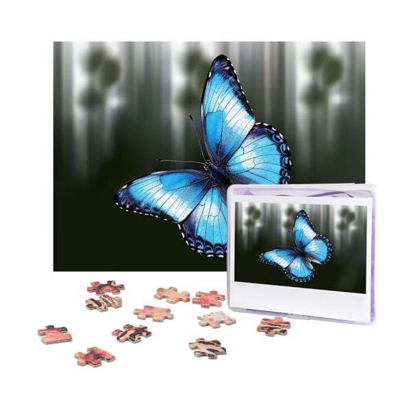 Puzzle 500 pièces pour adultes Poisson bleu Puzzle Cool Animal Noël Puzzle Cadeau pour la famille Taille 52 x 38 cm