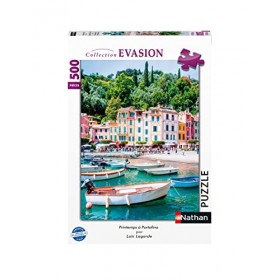 Nathan - Puzzle 500 pièces - Printemps à Portofino - Loïc Lagarde - Adultes et enfants dès 12 ans - Puzzle de qualité supérie