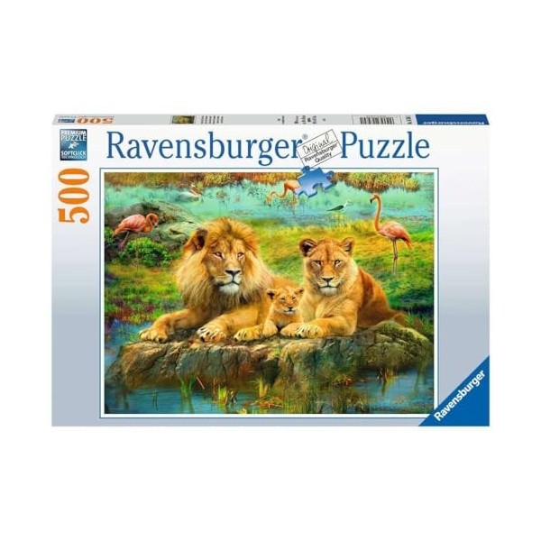 Ravensburger - Puzzle Adulte - Puzzle 500 p - Lions dans la savane - 16584