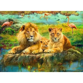 Ravensburger - Puzzle Adulte - Puzzle 500 p - Lions dans la savane - 16584