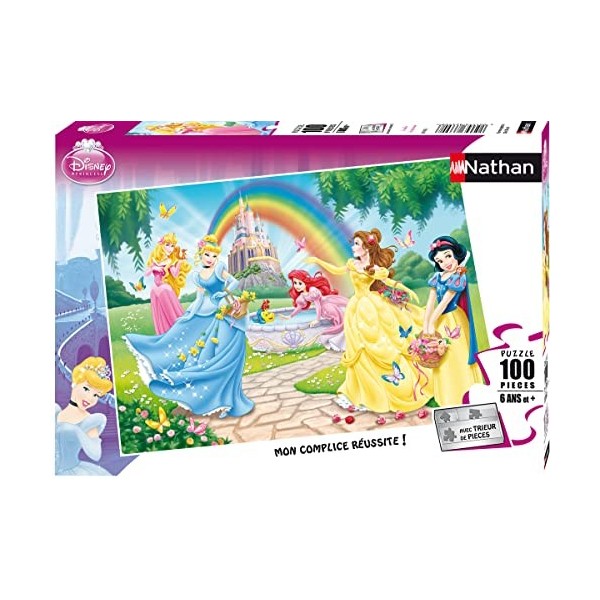 Nathan - Puzzle Enfant - 100 pièces - Le jardin des princesses Disney - Fille ou garçon dès 6 ans - Puzzle de qualité supérie