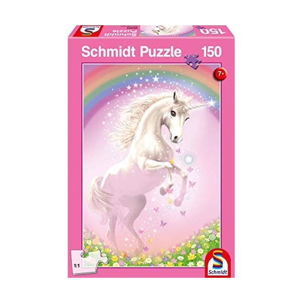 Schmidt Spiele- Unicorn Puzzle pour Enfant Licorne Rose 150 pièces, 56354, Multicolore, Normal