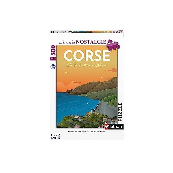 Nathan - Puzzle 500 pièces - Affiche de la Corse / Louis lAffiche - Adultes et enfants dès 10 ans - Puzzle de qualité supéri