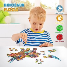 Puzzle de Dinosaure pour Enfants, 150 Pièces Triceratops Puzzle Jigsaw, Montessori Éducatif Jouets Cadeaux pour Les Filles Ga